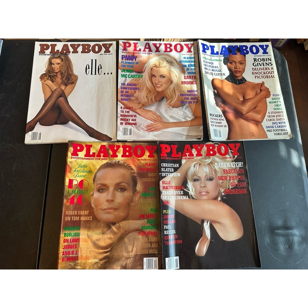 Playboy Magazine Lot of 5 Issues w Centerfolds Newsstand 1994